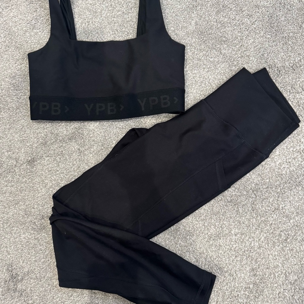 Abercrombie and Fitch Black YPB Sports Bra and Leggings Set